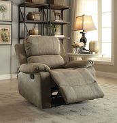 Bina (Taupe) Polished micriofiber recliner chair in taupe