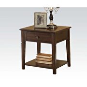 Walnut finish casual style end table