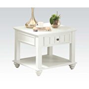 White washed finish top end table