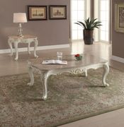 Pearl white / marble top classic coffee table main photo