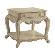 Antique white finish traditional end table