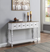 Dark charcoal & antique white finish wooden console table main photo