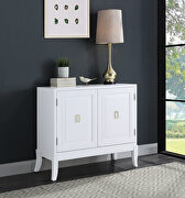 Clem (White) White finish console table w/ 2 doors