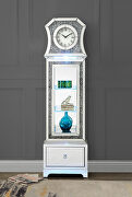 Noralie IV Mirrored and faux diamonds standing flat wall grandfather clock
