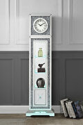 Noralie V Mirrored frame and faux diamonds standing flat wall grandfather clock
