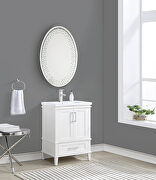 White finish rectangular sink cabinet main photo