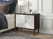 Silver & walnut finish pattern drawer front accent table main photo