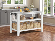 White finish kitchen island w/ baskets