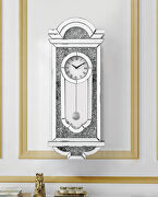 Noralie W V Mirrored and faux diamonds glam style pendulum clock