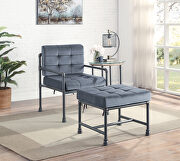 Gray velvet & sandy gray finish memory foam seat & back chair