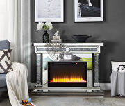 Noralie IX Mirrored & faux diamonds electric fireplace with illuminate