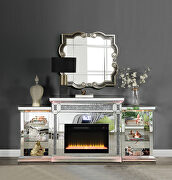 Noralie IV Mirrored & faux diamonds led electric fireplace