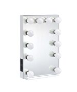 White finish metal frame hollywood mirror