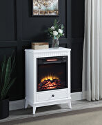White finish electric fireplace w/ led main photo