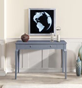 Gray finish gently curving details console table main photo