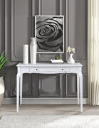 Alsen (White) White finish gently curving details console table