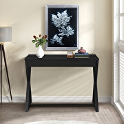 Nalo (Black) Black finish x-shape wooden base console table
