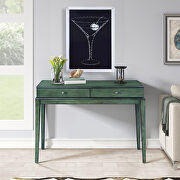 Antique green finish rectangular top console table main photo