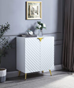 White high gloss finish wave pattern design console table main photo