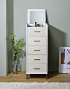 Myles (White) White/ champagne and gold finish metal legs jewelry armoire