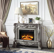 Dresden (White) Vintage bone white finish floral moldings fireplace