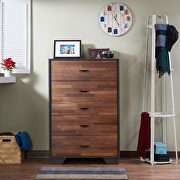 Walnut & espresso wood texture contemporary style chest