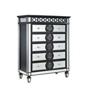 Varian II C Black & sliver finish mirrored top chest