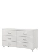 White finish and chrome metal legs dresser