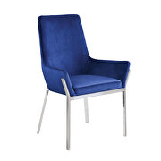 Blue finish lush velvet uhpolstery and diamond stitching dining chair main photo