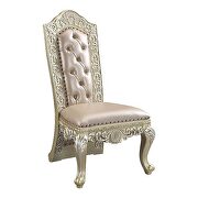 Champagne silver finish vigorous curves of scrolling vines dining chair main photo