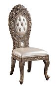 Brown & gold finish ornate scrollwork and endless details dining chair