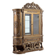 Brown & gold finish ornate scrollwork and endless details curio