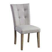 Gray pu upholstery back/ seat & oak finish base dining chair main photo