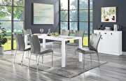 White high gloss finish fixed table top dining table
