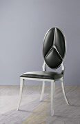 Cyrene (Black) II Black pu upholstery/ shiny stainless-steel frame dining chair