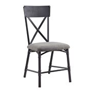Gray fabric finish & sandy black finish base dining chair main photo
