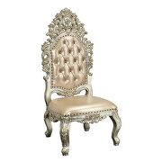 Antique gold finish hollow carving design dining chair