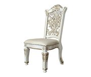 Vendom (Pearl) II C Antique pearl finish wooden seat apron with molding trim dining chair