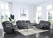Gray top grain leather motion sofa w/ brilliant lifting function main photo