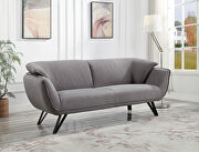 Gray linen-like fabric upholstery sofa main photo