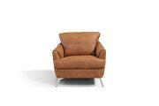 Cappuccino finish leather and sturdy, wooden inner frame chair main photo