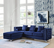 Bovasis (Blue) Blue velvet upholstery contemporary design sofa