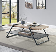 Brantley Wooden tabletop & metal frame water pipe style coffee table