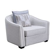 Beige textured-linen fabric upholstery barrel seat back chair