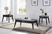 Sintered stone top & dark brown finish base coffee table