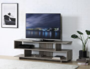 Abhay (Gray) Gray oak finish rectangular TV stand