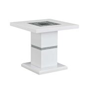 Faux crystal diamonds & white high gloss finish end table