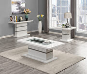 Faux crystal diamonds & white high gloss finish coffee table