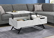 Throm (White) White finish lift top rectangular coffee table