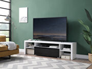 White & black high gloss finish modern and glamorous design TV stand main photo